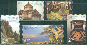 Украина, 2013, Краса Украины, Крым, 5 марок из блока Украина, 2013, Краса Украины, Крым, 5 марок из блока